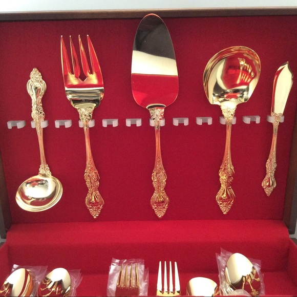 Vintage gold plated 29 piece cutlery set - Picture 3 of 15